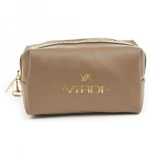 Neseser cetvrtasti sa zlatnim paspulom 0237, 18×7×10 cm Verde krem