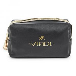 Neseser cetvrtasti sa zlatnim paspulom 0237, 18×7×10 cm Verde crna