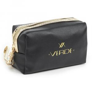 Neseser cetvrtasti sa zlatnim paspulom 0237, 18×7×10 cm crna