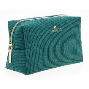 Neseser pravougaoni somotski 0288, 17×8×12 cm zelena