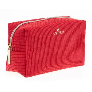 Neseser pravougaoni somotski 0288, 17×8×12 cm crvena