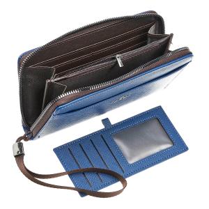 Novčanik ženski sa futrolom za vizit karte 0235, 19.5×3.5×10.5 cm plava