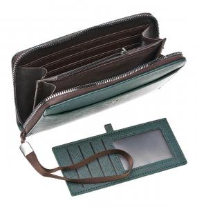 Novčanik ženski sa futrolom za vizit karte 0235, 19.5×3.5×10.5 cm zelena
