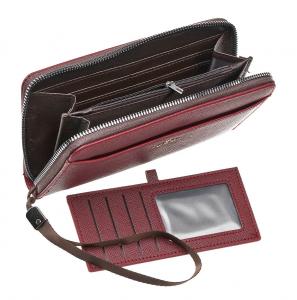 Novčanik ženski sa futrolom za vizit karte 0235, 19.5×3.5×10.5 cm bordo