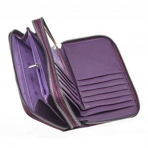 Novčanik ženski sa dva zipa 1387, 18.5×3×10 cm ljubičasta
