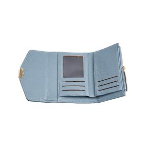 Novčanik ženski manji sa elegantnom kopcom 1433, 15×3×10.5 cm svetlo plava