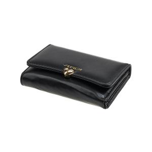 Novčanik ženski sa kopcom u obliku srca 1439, 15.5×3×10 cm crna