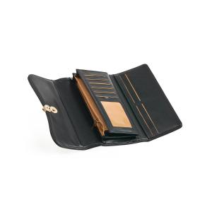 Novčanik ženski sa kopcom u obliku srca 1440, 20×4×11 cm crna