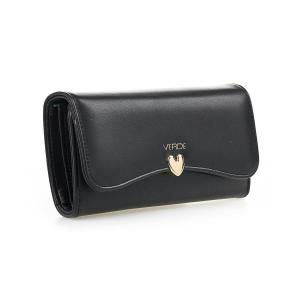 Novčanik ženski sa kopcom u obliku srca 1440, 20×4×11 cm crna