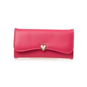 Novčanik ženski sa kopcom u obliku srca 1440, 20x4x11 cm Verde ciklama