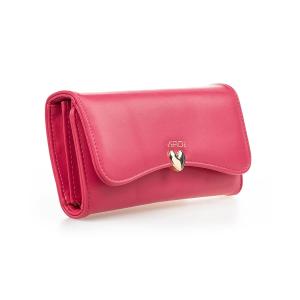 Novčanik ženski sa kopcom u obliku srca 1440, 20x4x11 cm ciklama