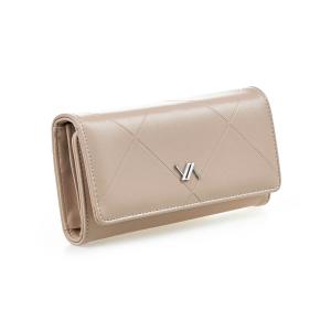 Novčanik ženski pravougaoni sa štepom 1441, 19×3.5×10 cm krem