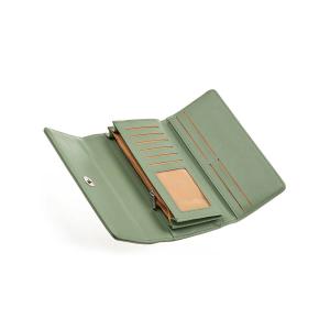 Novčanik ženski pravougaoni sa štepom 1441, 19×3.5×10 cm pastelno zelena