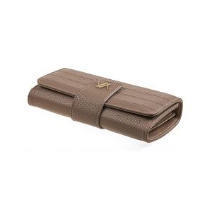 Novčanik ženski pravougaoni sa štepom 1475, 19×2×10 cm svetlo braon