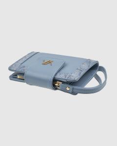 Novčanik ženski mali sa zmijskom šarom 1513, 14.5×2×10cm plava