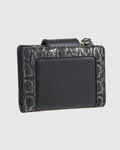 Novčanik ženski mali sa zmijskom šaraom 1513, 14,5x2x10cm crna