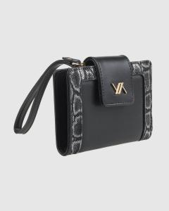 Novčanik ženski mali sa zmijskom šaraom 1513, 14,5x2x10cm crna