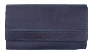 Novčanik veliki ženski kožni sa RFID zaštitom  vintage 80488  18,5x11x3,5 HJP tamno plava