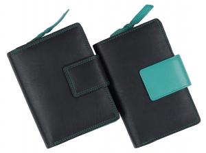 Novčanik veliki ženski kožni sa RFID zaštitom 80830 10x13x3 sa spoljašnjom kopčom višebojni HJP crna