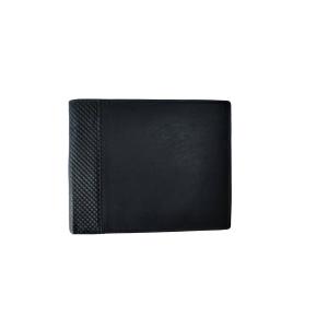 Novčanik kožni muški sa RFID zaštitom 9942  12x9,5x1,5 sa uzdužnom tačkastom bordurom položeni HJP crna