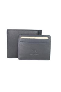 Novčanik muški kožni JBNC62 sa RFID zaštitom i futrolom za kartice 95x120x20 mm crna