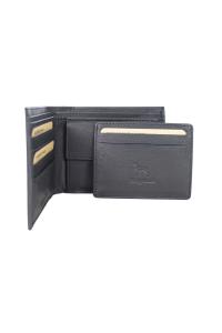 Novčanik muški kožni JBNC62 sa RFID zaštitom i futrolom za kartice 95x120x20 mm crna