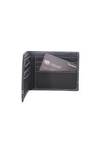 Gift box: novčanik muški kožni 120x90x20 mm i kožni privezak GS01 Guiness  crna