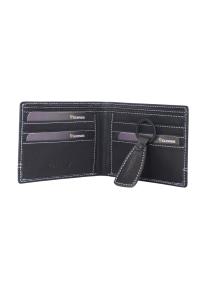 Gift box: novčanik muški kožni 120x90x20 mm i kožni privezak GS01 Guiness  crna