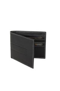 Gift box: novčanik muški kožni 120x90x20 mm i kožni privezak GS01 Guiness  crna