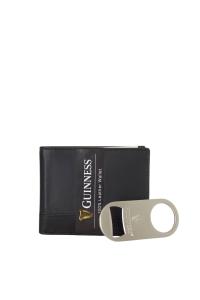 Gift box: novčanik muški kožni 120x90x20 mm i otvarač za flaše GS04 Guiness  crna
