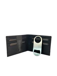 Gift box: novčanik muški kožni 120x90x20 mm i otvarač za flaše GS04 Guiness  crna
