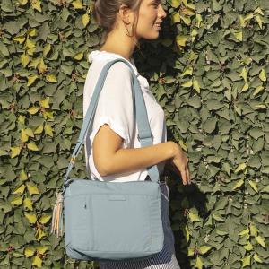 Torba na rame ženska 30x24x11 cm Nerea azurno plava