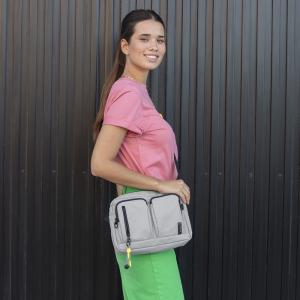 Torba na rame ženska 29x28x8 cm Leire siva