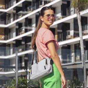 Torba na rame ženska 29x28x8 cm Leire siva