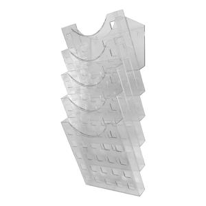 Zidni stalak za prospekte "Grid Wall" A4 vertikalni, 5 odeljaka Helit transparent