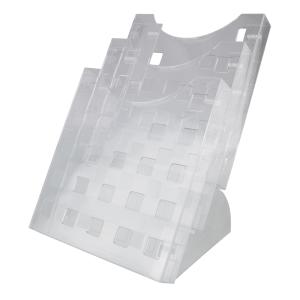 Stoni stalak za prospekte "Grid Desk" A4 vertikalni, 3 odeljka Helit transparent