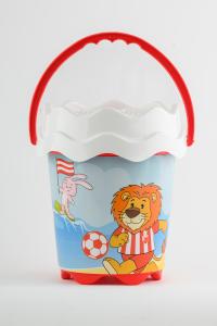 Dečiji set za plažu: Kofica, lopatica, grabuljice, loptica Crvena Zvezda 