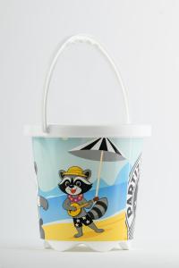 Dečiji set za plažu: Kofica, lopatica, grabuljice, loptica Partizan 