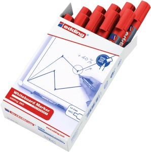 Marker za belu tablu E-360 1,5-3mm, zaobljeni, pak. sa 10 kom. Edding crvena